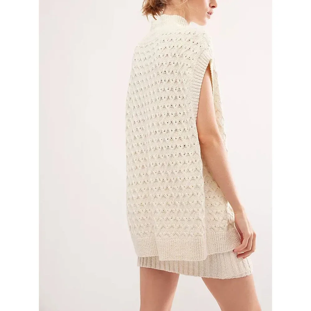 Free People Cream Textured Sweater & Mini Skirt Set - Picture 3 of 10